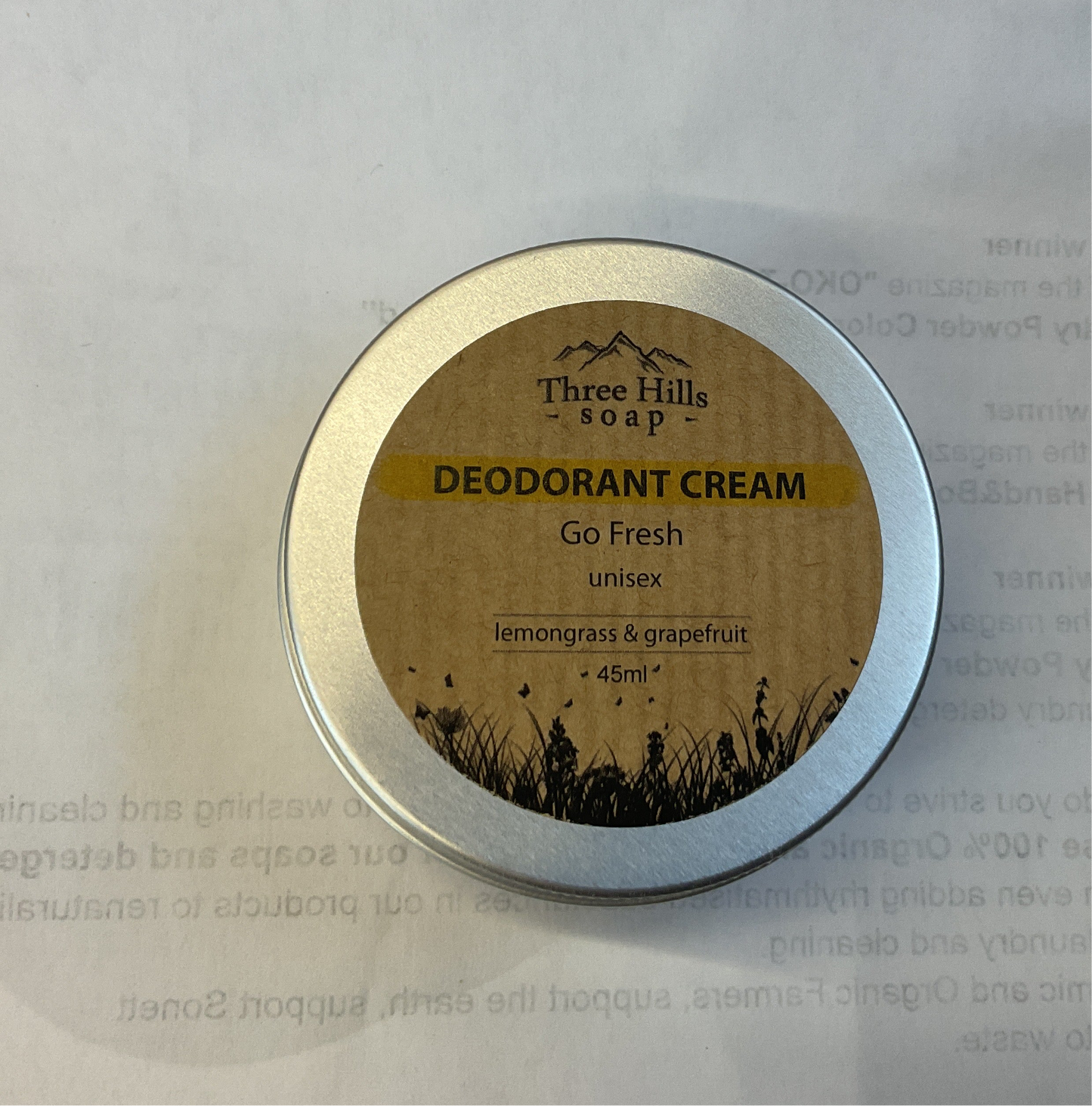 Three Hill Soap Deodorant Cream-Go Fresh