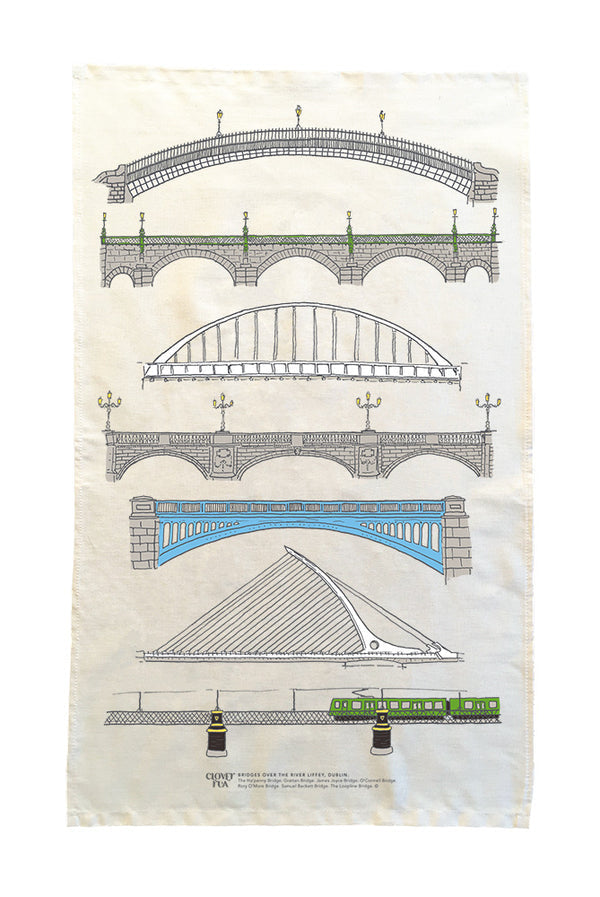 Liffey Bridges Bridges Tea Towel