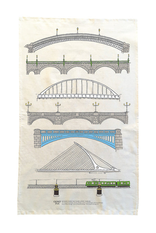 Liffey Bridges Bridges Tea Towel