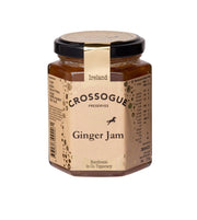 Jar of Crossogue Preserves Ginger Jam on a white background
