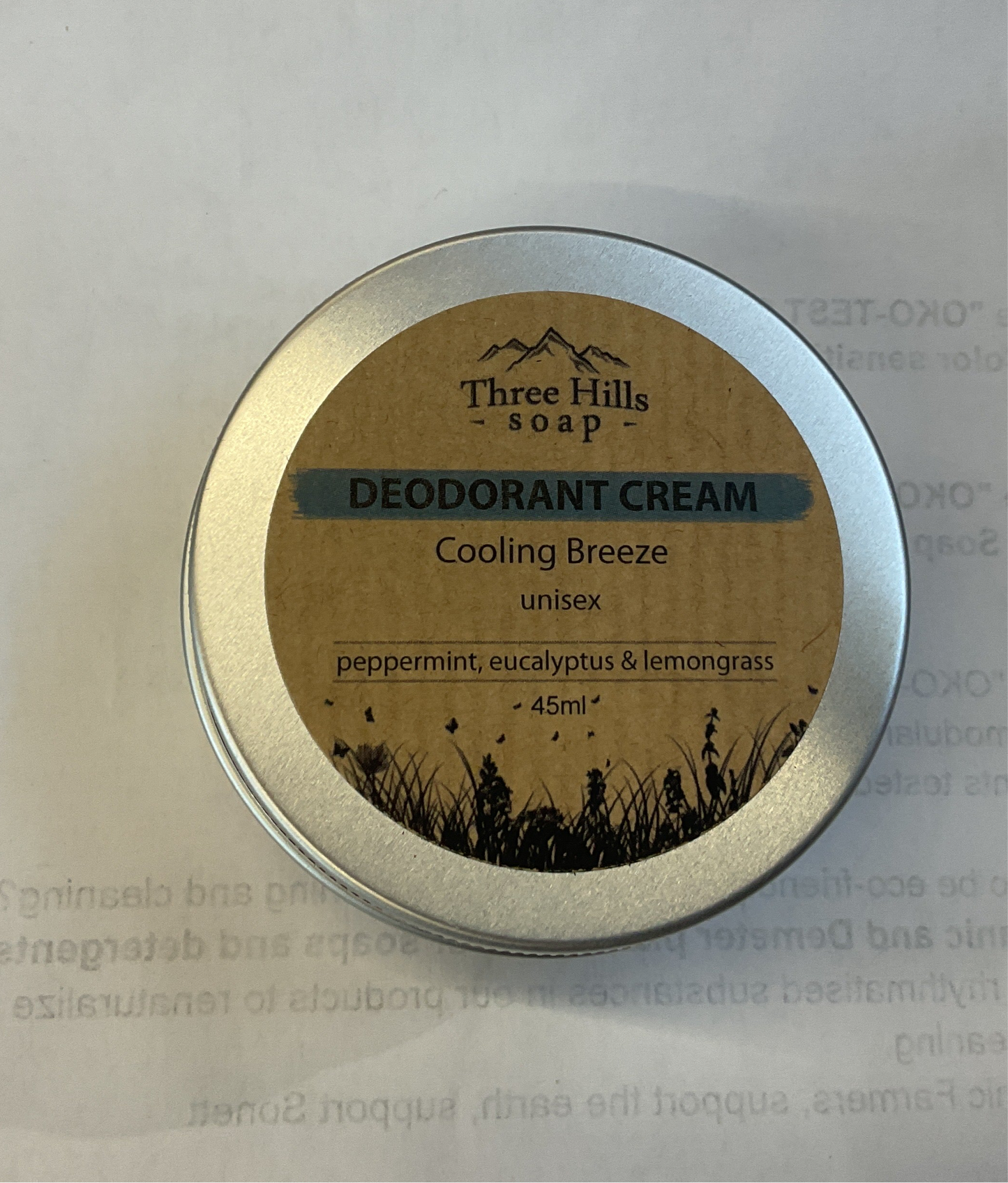 Three Hill Soap Deodorant Cream Cooling