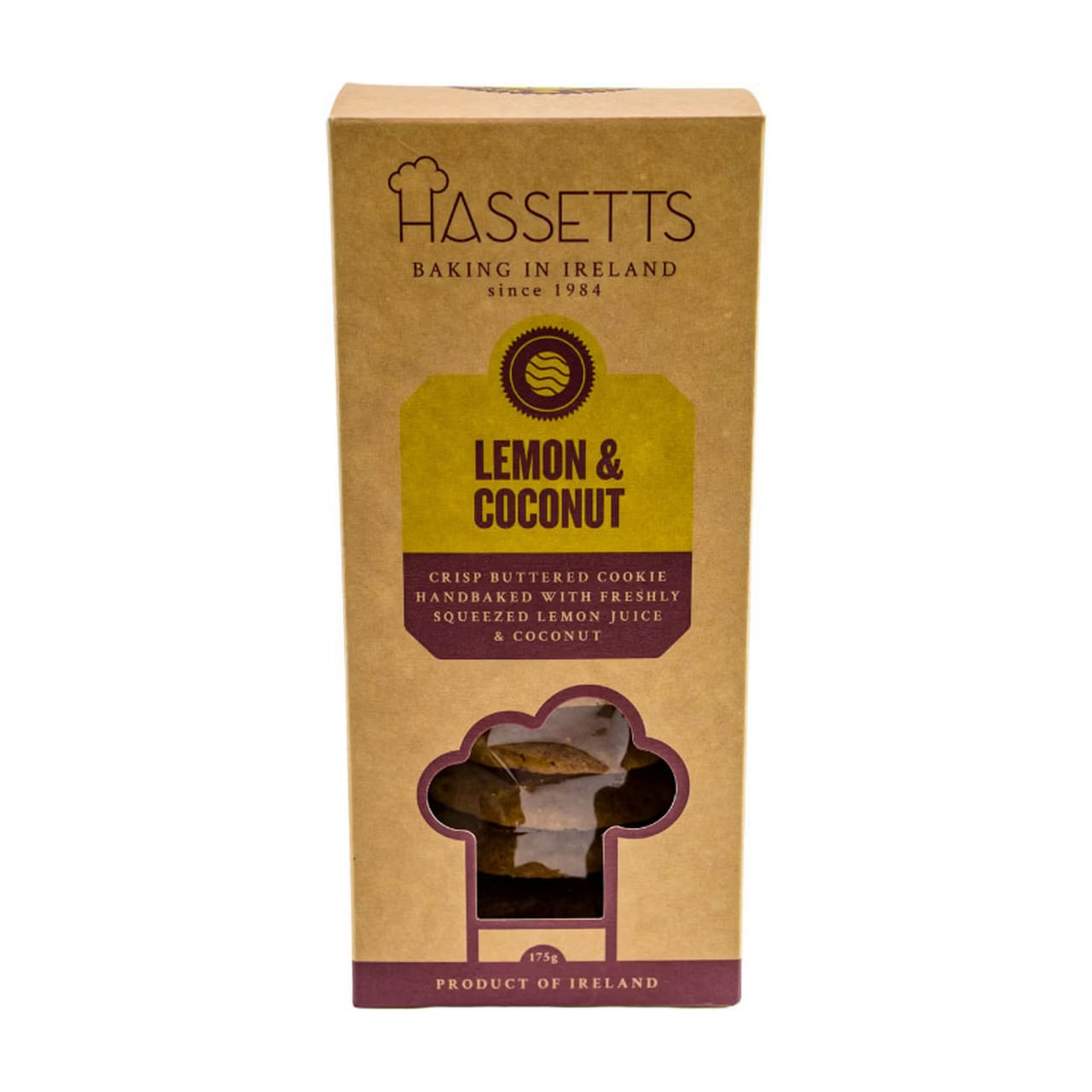 Hassets Handbaked Lemon & Coconut cookies 165g