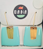 DANA Jewellery - Vinyl Record Earrings - Gold & Torqoise