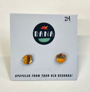 DANA Jewellery - Vinyl Record Earrings - Gold & Yellow Hexagon Studs