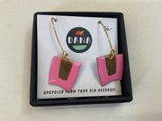 DANA Jewellery - Vinyl Record Earrings - Connie Pink & Bronze