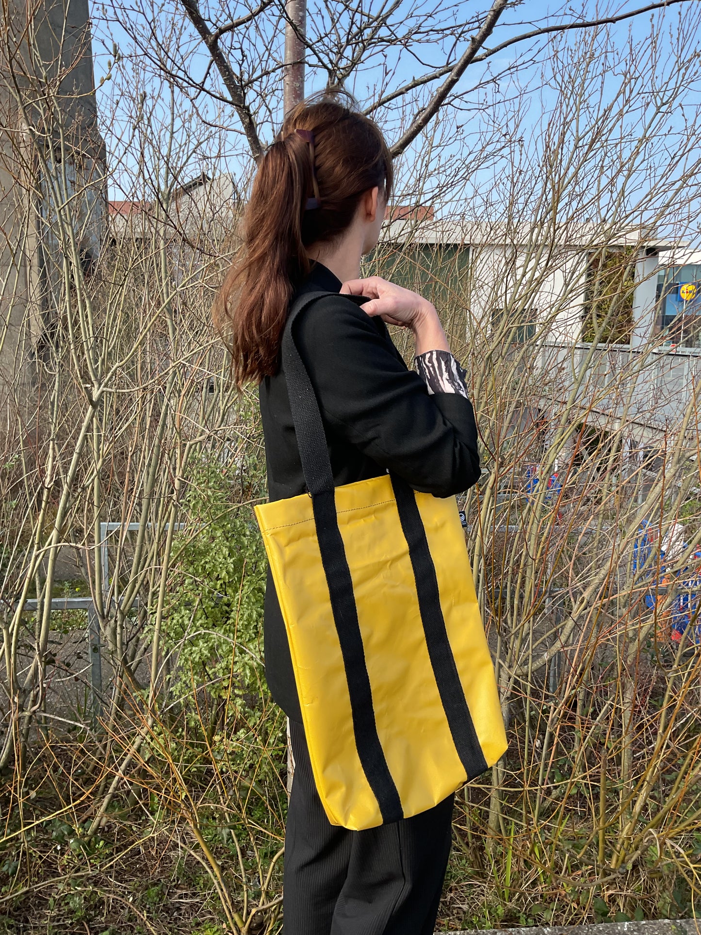 The Upcycle Movement Tent Tote - yellow