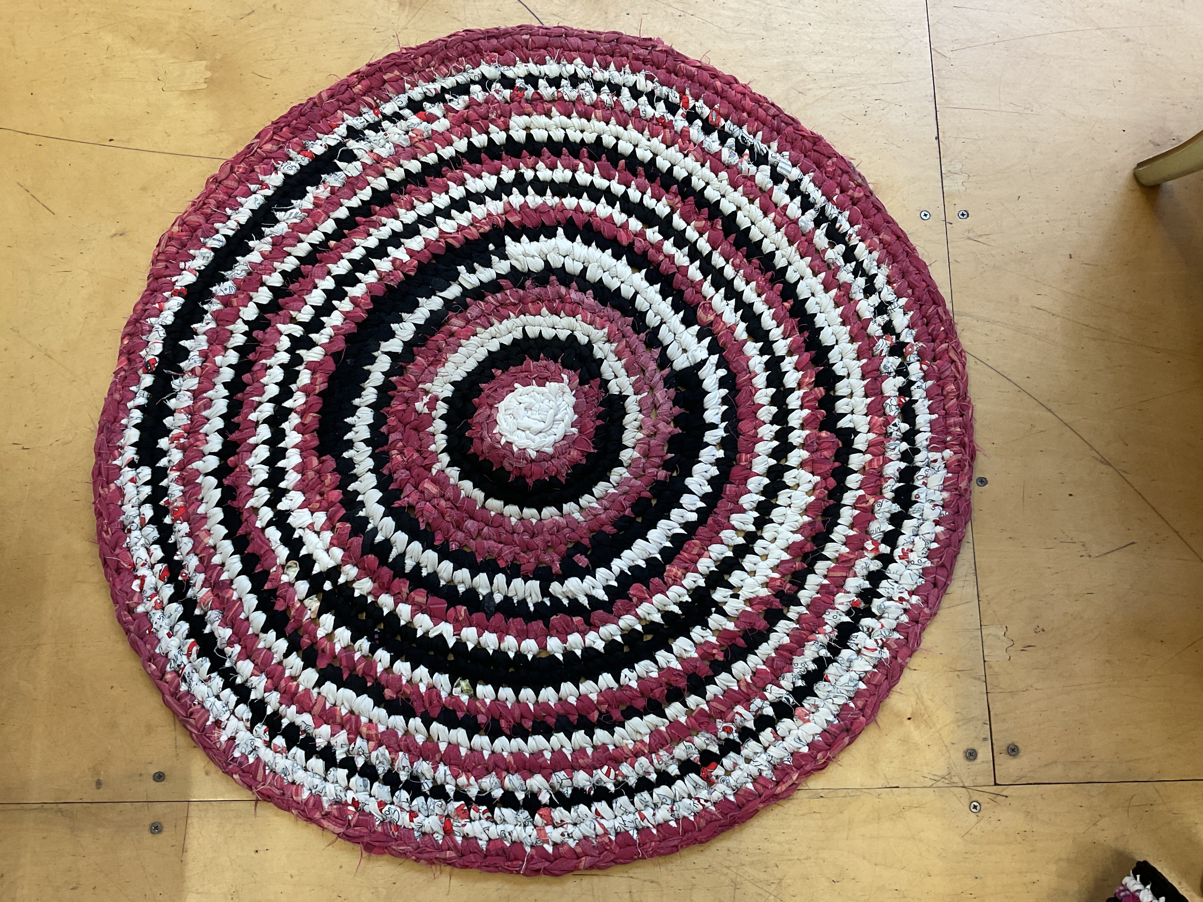 Country Life - Large Rug - Pink, White & Black