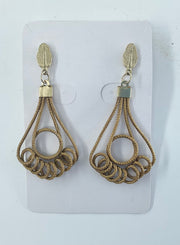 World Design - Gold Grass Spiral Earrings