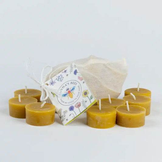 Hanna's Beeswax Candle Tealight Refill pack of 8