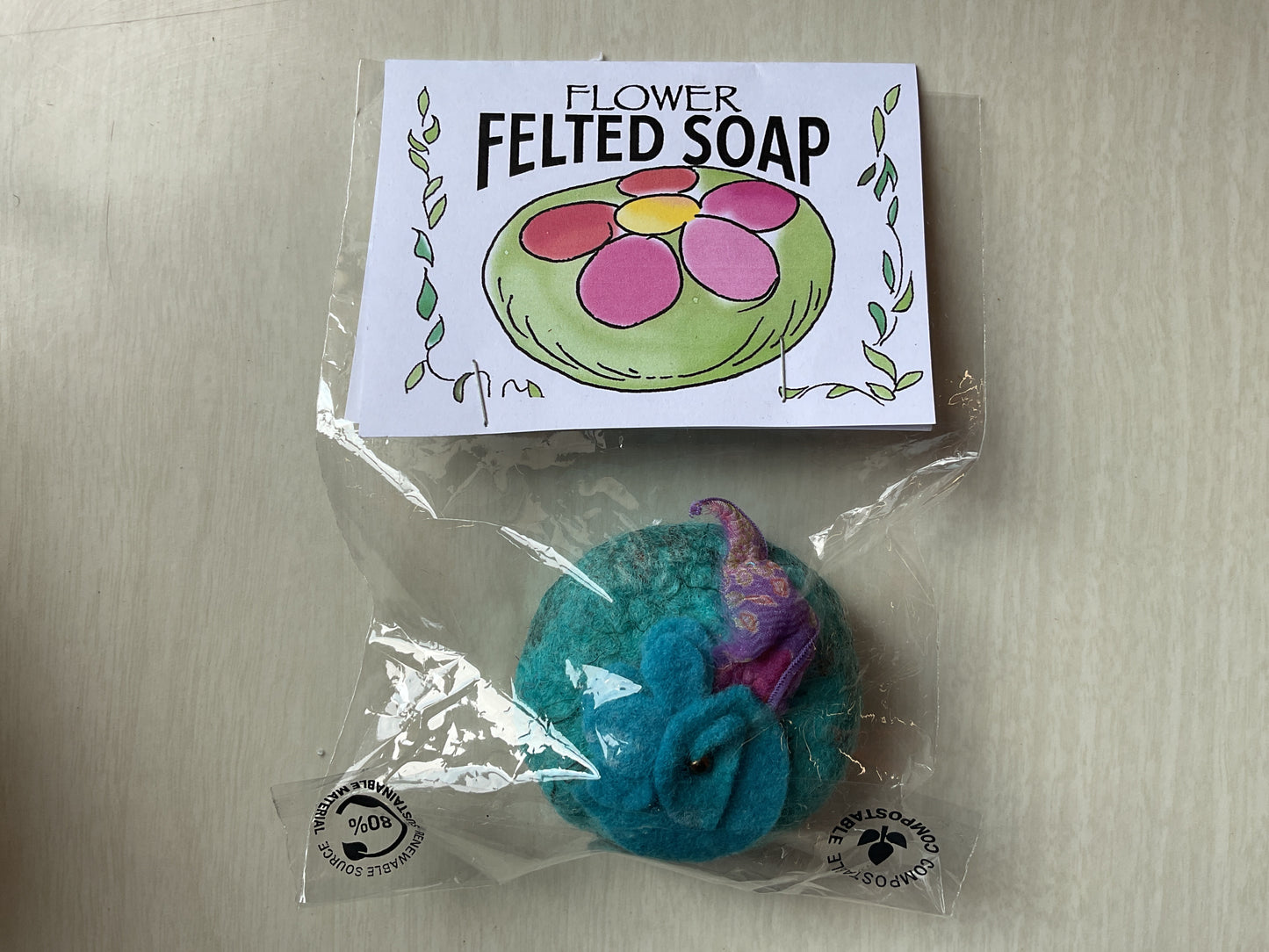 Three Sisters’ Flower Felted Soap