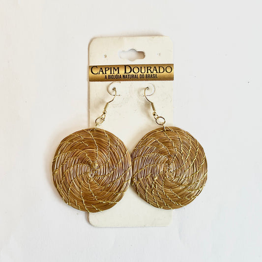 World Design Capim Dourado Gold Grass Earrings