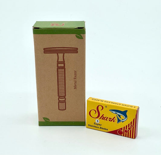 Rejuvenatur Metal Razor with Pack of Five Blades