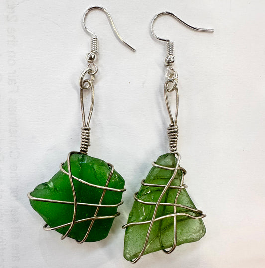 Masked Lizard Trá Collection Earrings Green (Lrg)