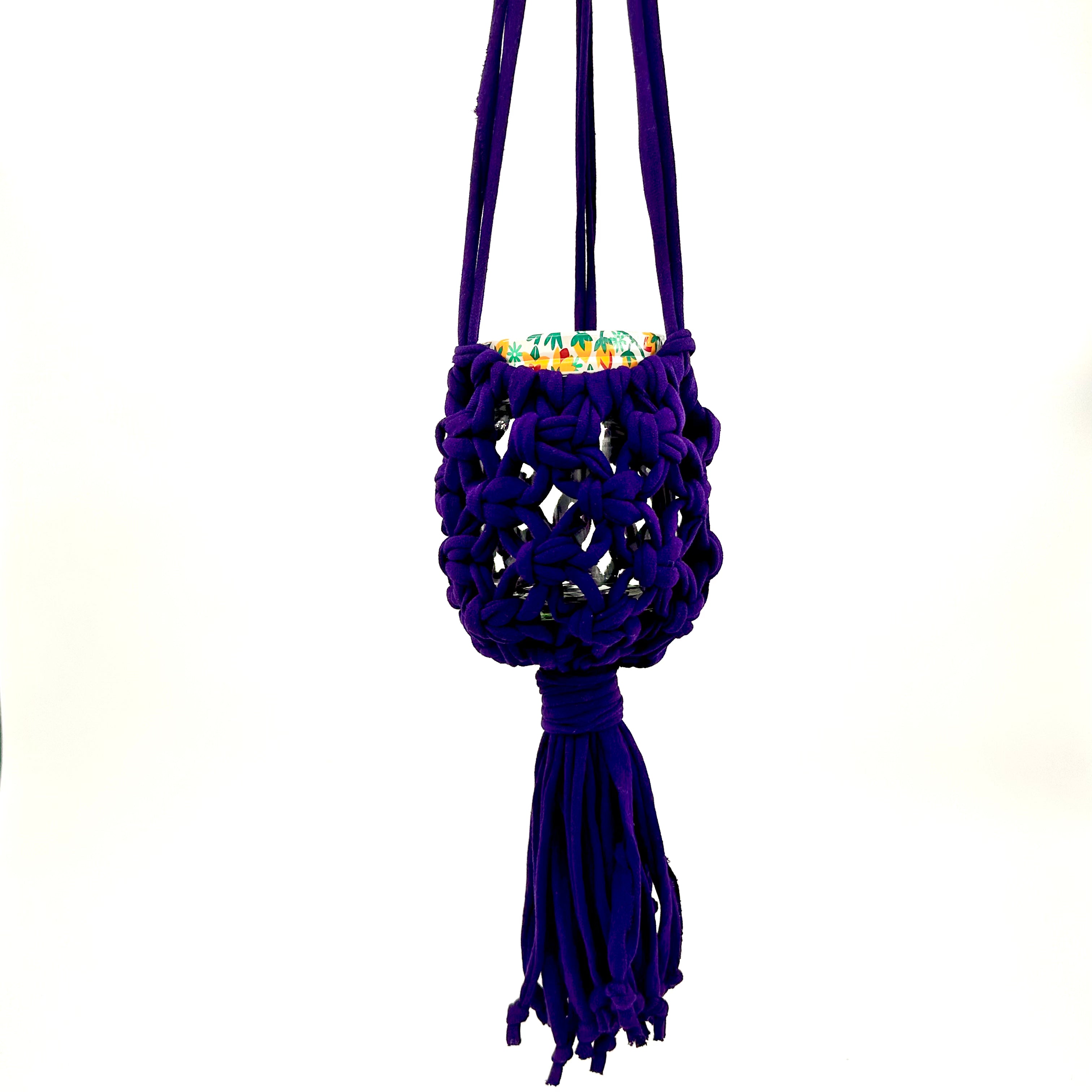 Eco Store - T-shirt Yarn Macrame Jar Holder