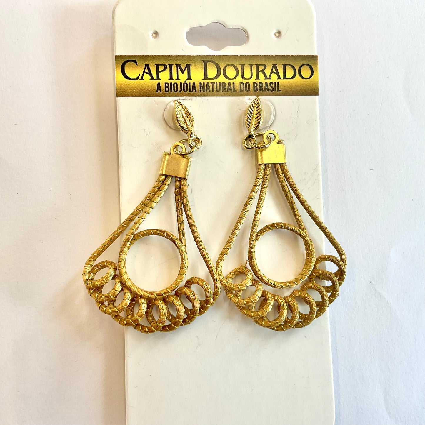 World Design Capim Dourado Gold Grass Earrings