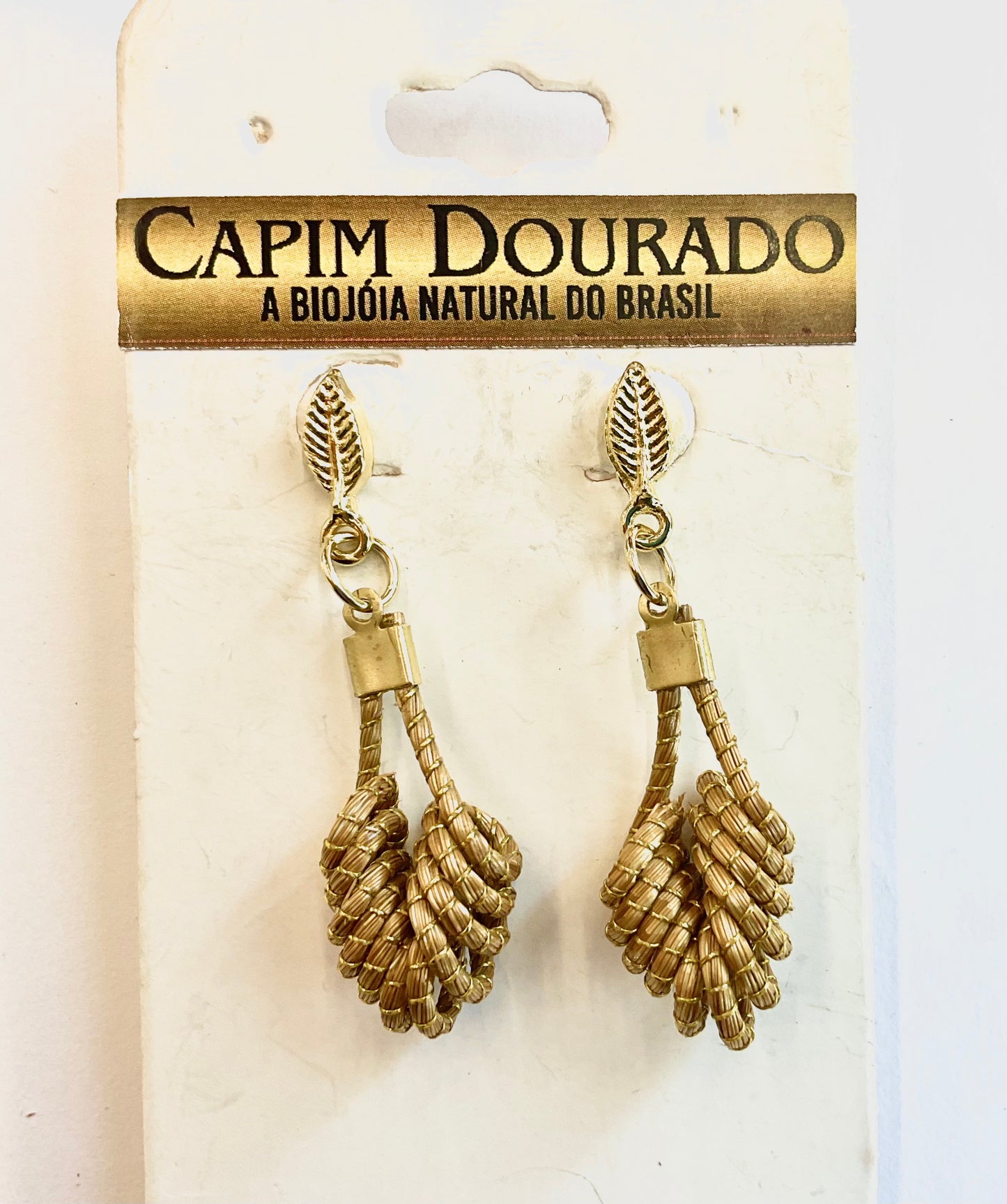 World Design Capim Dourado Gold Grass Earrings