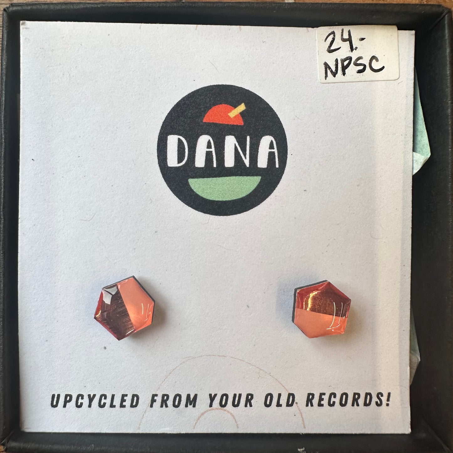 Dana Jewellery Hexagon Studs Peach & Bronze