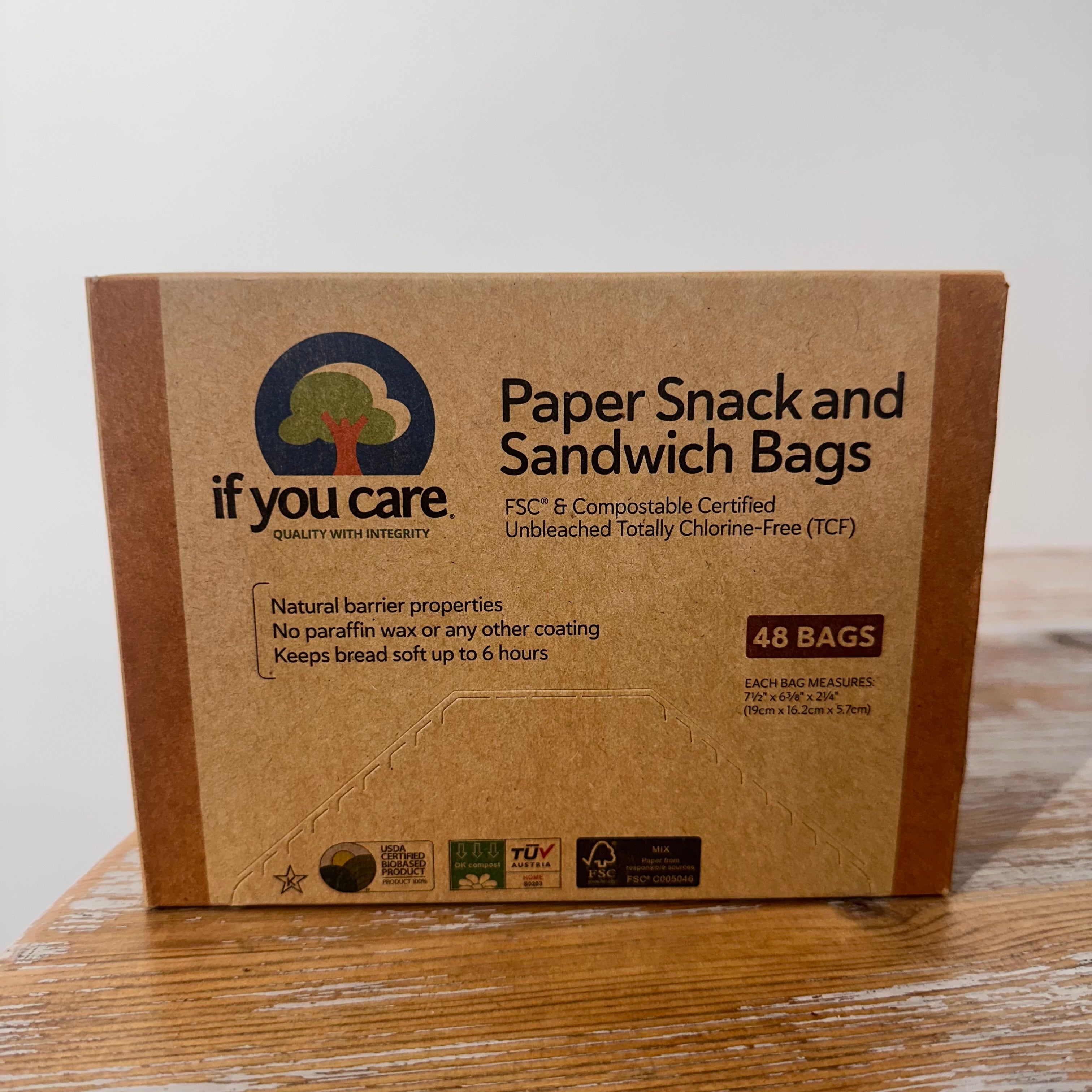 If You Care - Paper Snack and Sandwich Bags - 48 Pack