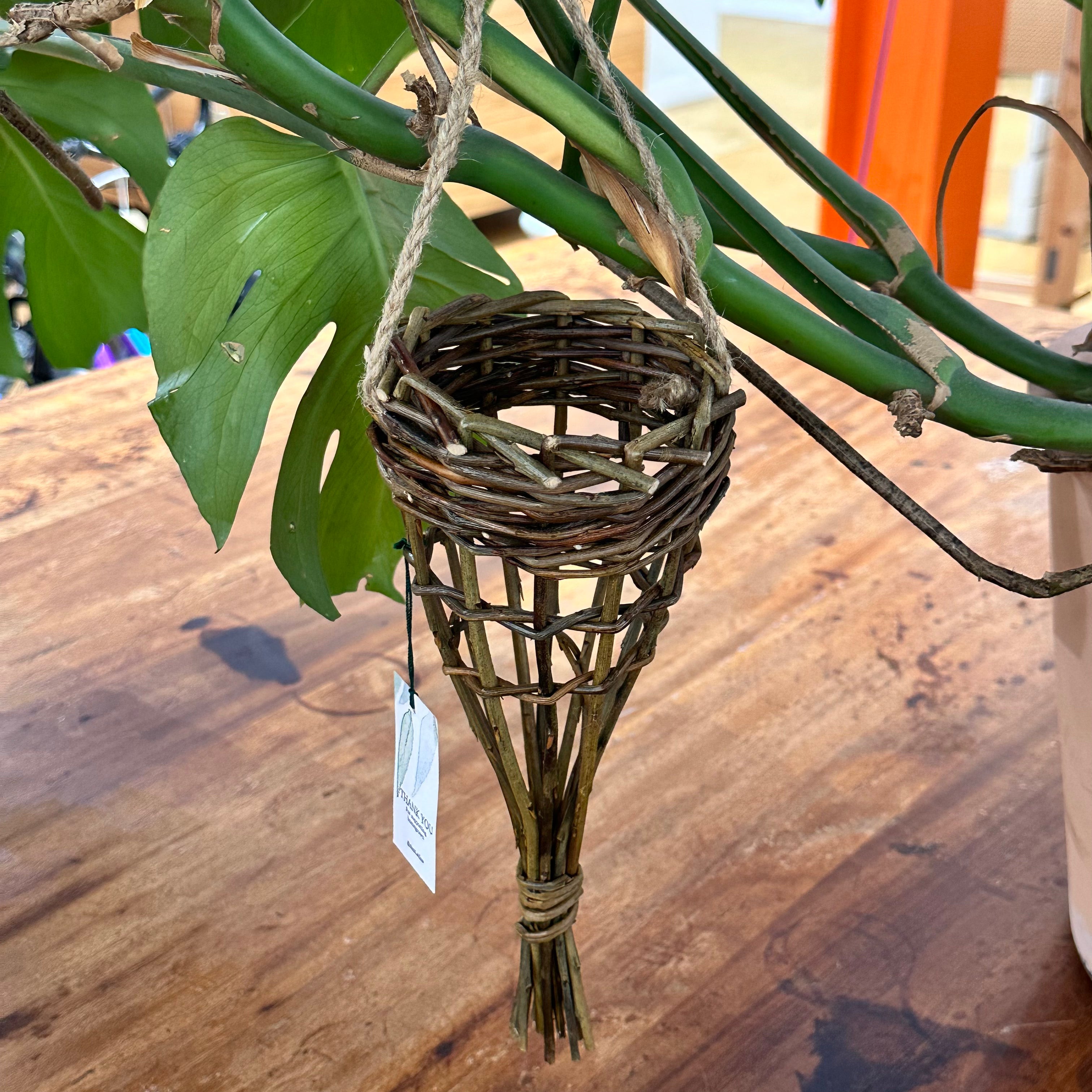 Island Willow - Woven Willow Fat Ball Bird Feeder