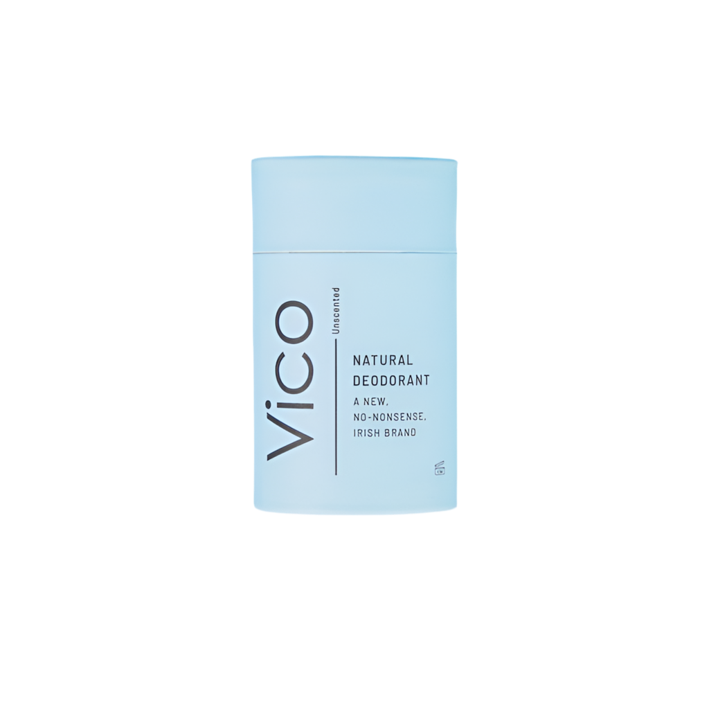 Vico natural deodorant packaging on a white background