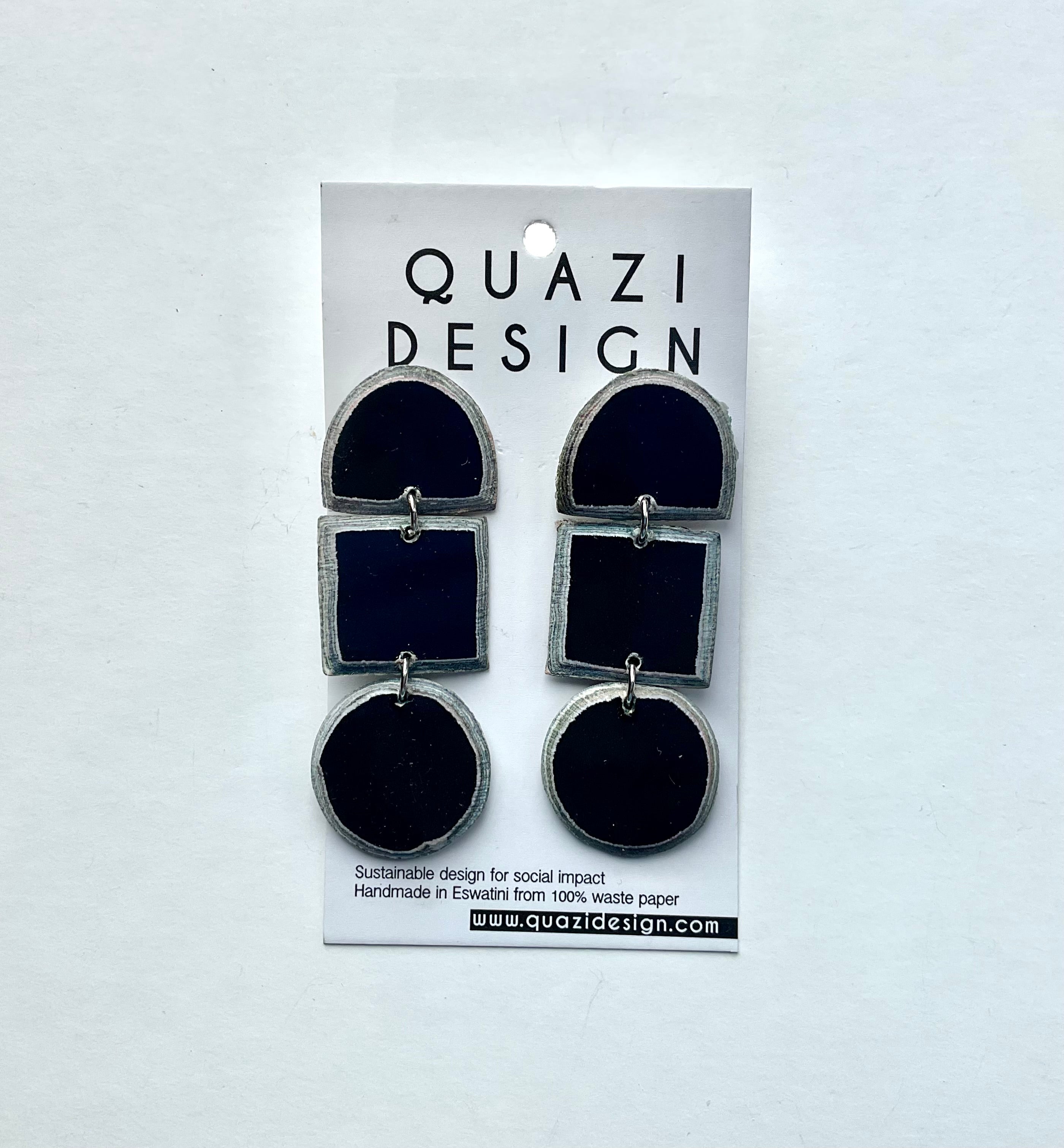 World Design Black EarringsQuazi Design - Black Paper Drop Earrings