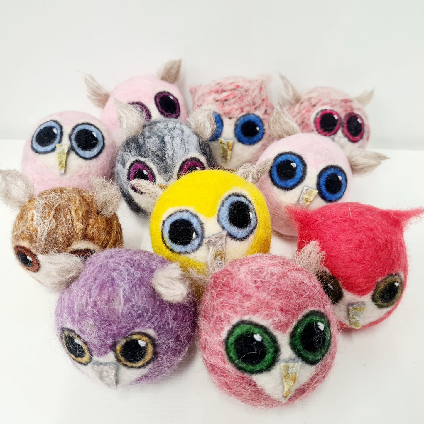 Three Sister's Felted Owls