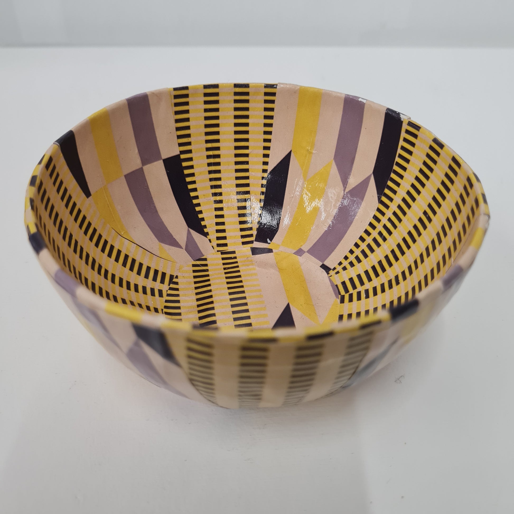 colourful paper mache bowl