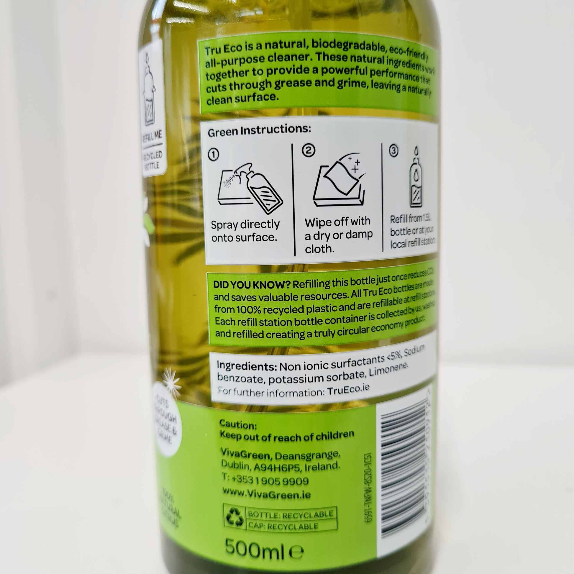close up of how to use Tru Eco's everyday cleaner